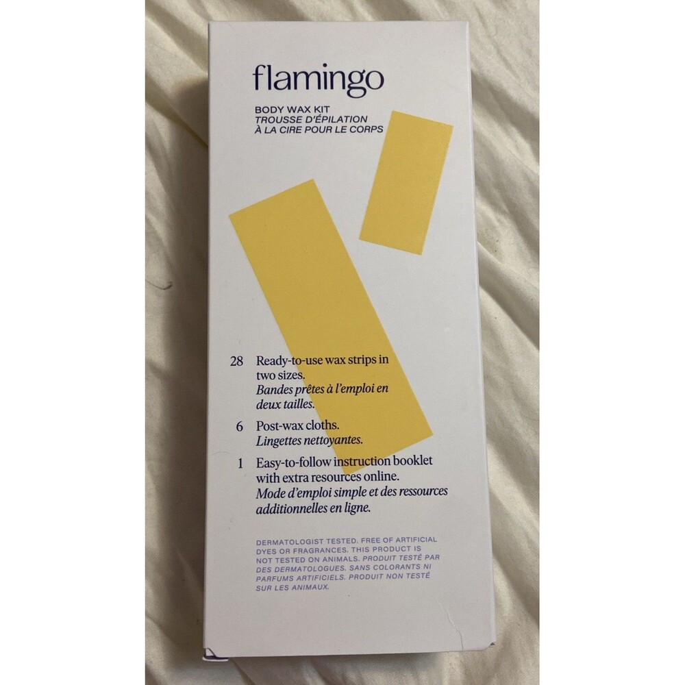 Flamingo BODY WAX KIT 28 Strips + 6 Post-Wax Cloths Brand New